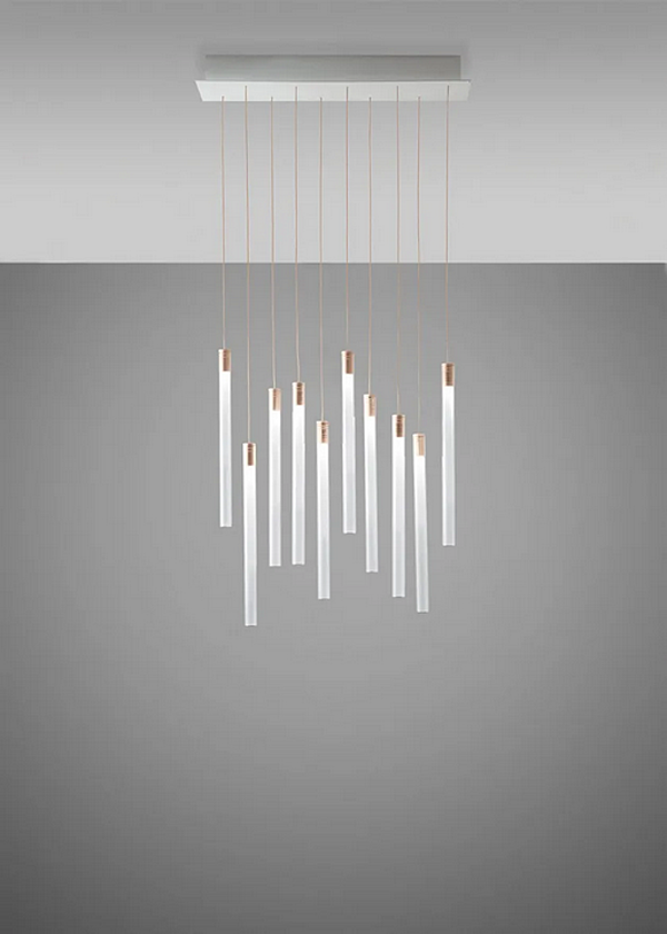 LED pendant lamp made of borosilicate glass Fabbian Tooby Multispot factory Fabbian from Italy. Foto №3