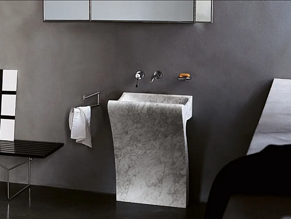 Rectangular marble washbasin AGAPE Lito 1 factory Agape from Italy. Foto №1