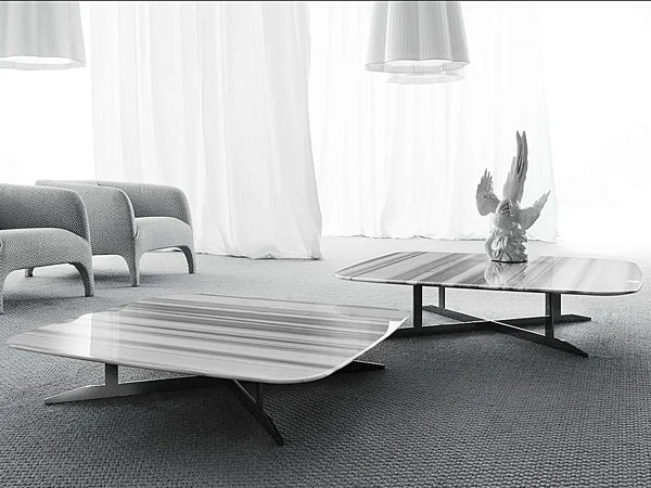 Rectangular low coffee table in marble by ERBA ITALIA NORD factory ERBA ITALIA from Italy. Foto №1