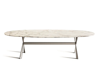 Oval marble table with aluminum legs Molteni & C Gatwick Oval marble table with aluminum legs Molteni & C Gatwick factory Molteni & C.(+VITRA) from Italy