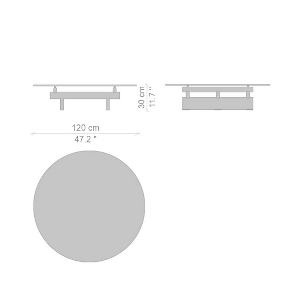 Low Round Coffee Table Wood and Glass CASSINA Sengu factory CASSINA from Italy. Foto №9