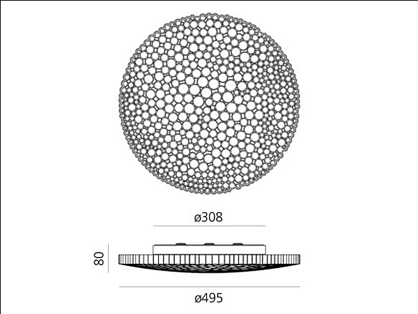 Technopolymer wall and ceiling lamp Calipso Artemide factory Artemide from Italy. Foto №9