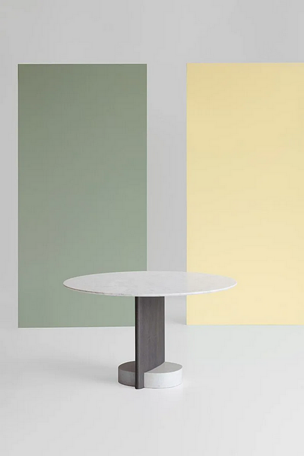 Round Carrara Marble and Ash Table Potocco SYN 956 TC 956/TC factory POTOCCO from Italy. Foto №2