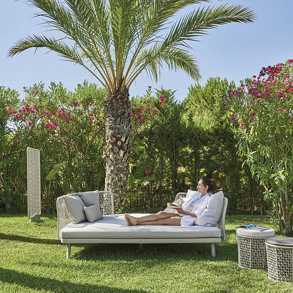 Upholstered Synthetic Fibre Garden Daybed VARASCHIN Emma factory VARASCHIN from Italy. Foto №5