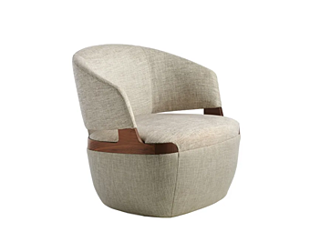 Swivel fabric armchair with removable cover Potocco Velis 942 Plag 942/PLAG factory POTOCCO from Italy