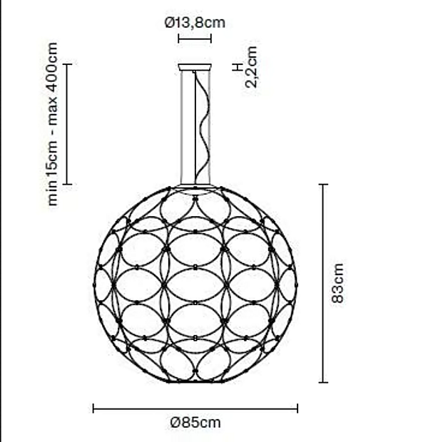LED pendant lamp in steel from Fabbian Giro collection factory Fabbian from Italy. Foto №13