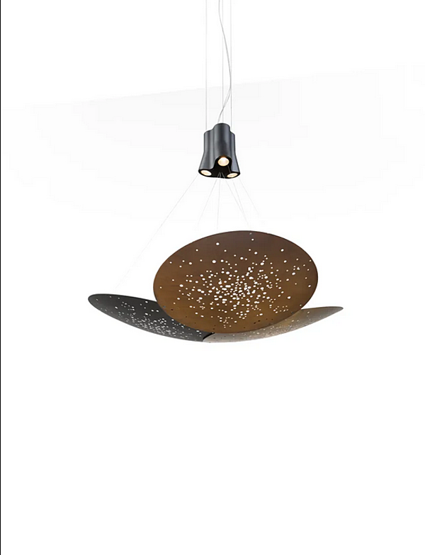 LED pendant lamp metal Lens F46 3x Fabbian factory Fabbian from Italy. Foto №4