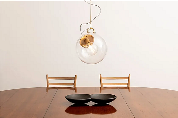 Pendant lamp in glass and steel Miconos Artemide A031000, A031010 factory Artemide from Italy. Foto №3