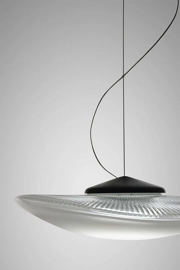 LED Blown Glass Pendant Lamp Fabbian Loop factory Fabbian from Italy. Foto №3