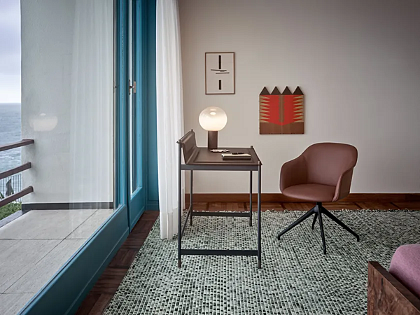 Leather Secretary Desk with Terrazzo Top Potocco Cuoietto 898 SCR 898/SCR factory POTOCCO from Italy. Foto №3