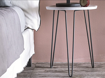 Round walnut bedside table Gervasoni LC 46 factory Gervasoni from Italy