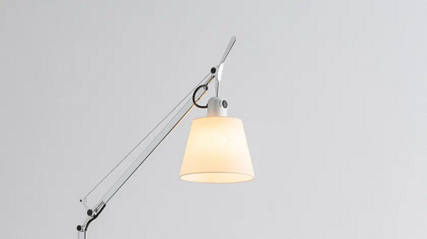 Reading Floor Lamp with Parchment Paper and Satin Finish Artemide Tolomeo Basculante A014610, A014600 factory Artemide from Italy. Foto №2