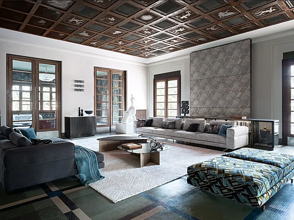 Two-seater sofa fabric or leather GIORGETTI Soho factory GIORGETTI from Italy. Foto №3