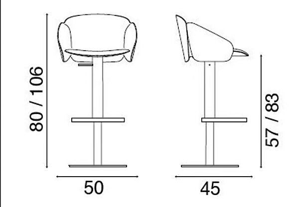 Leather stool with footrest gas lift FASEM Electa Electa Bar BT factory FASEM from Italy. Foto №10