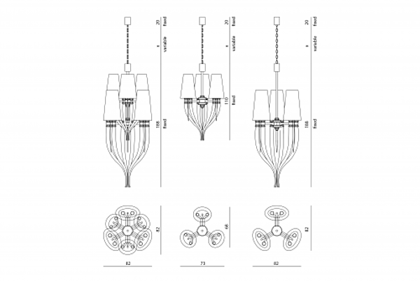 Chandelier VISIONNAIRE (IPE CAVALLI) Brunilde factory VISIONNAIRE (IPE CAVALLI) from Italy. Foto №6