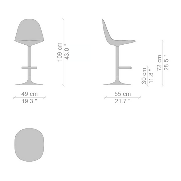 Fabric barstool with footrest CASSINA Caprice factory CASSINA from Italy. Foto №8