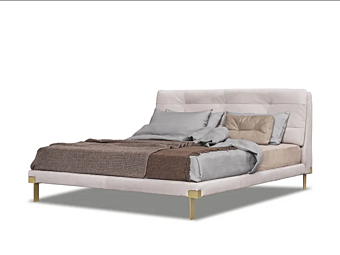 Double bed with upholstered backrest BAXTER VIKTOR factory BAXTER from Italy