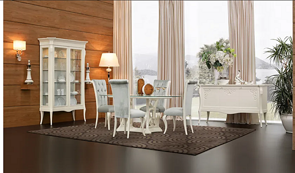Oval wooden and glass living room table MARZORATI Montecarlo factory MARZORATI from Italy. Foto №5