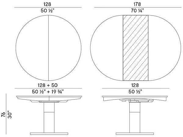 Round dining table Potocco Diva 775 TC1 wood 775/TC1 factory POTOCCO from Italy. Foto №5