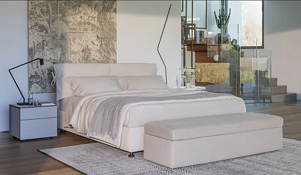 Double bed with removable cover Nathalie Flou factory Flou from Italy. Foto №2