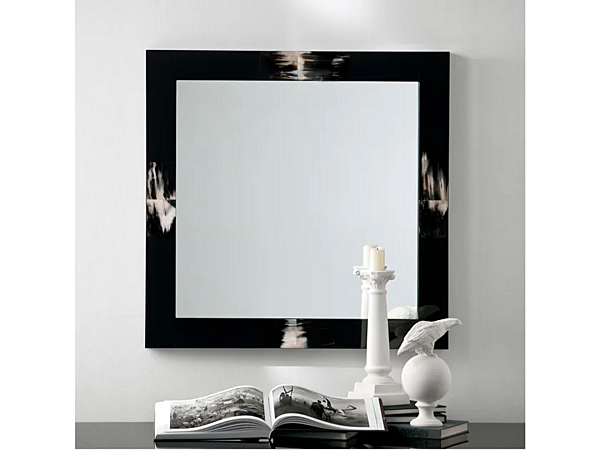 Square Framed Wooden Wall Mounted Mirror with Horn Inserts ARCAHORN Erasmo 1420 1420 factory ARCAHORN from Italy. Foto №2