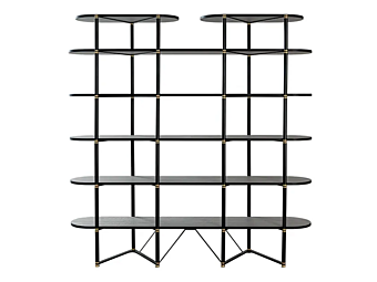 Open Double Sided Wood Veneer Shelving Unit CASAMILANO Boomerang factory CASAMILANO from Italy