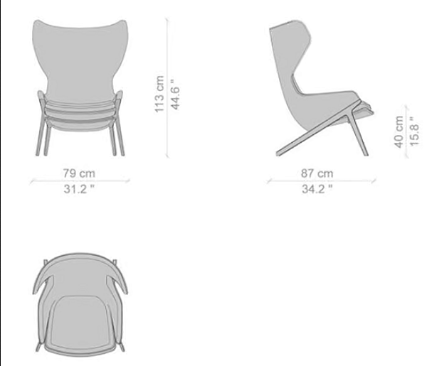 Fabric armchair with headrest CASSINA P22 factory CASSINA from Italy. Foto №5