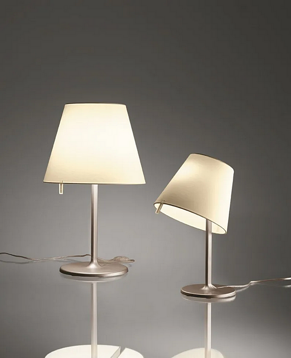 Adjustable Silk Bedside Lamp Melampo Artemide 0315020A, 0315010A factory Artemide from Italy. Foto №8