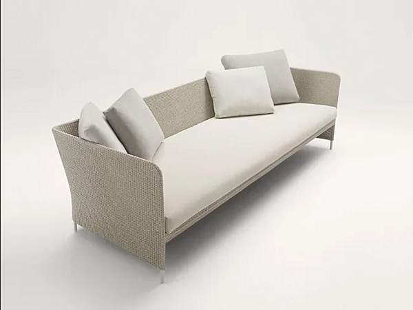 Three-Seater Garden Sofa in Fabric Teatime by PAOLA LENTI B56C factory PAOLA LENTI from Italy. Foto №1