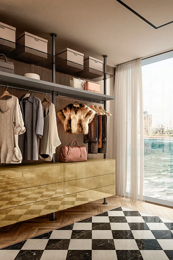 Sectional walk-in wardrobe in wood LAGO Vista 1185 factory LAGO from Italy. Foto №2