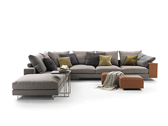Sectional fabric sofa with storage FLEXFORM Lightpiece factory FLEXFORM from Italy