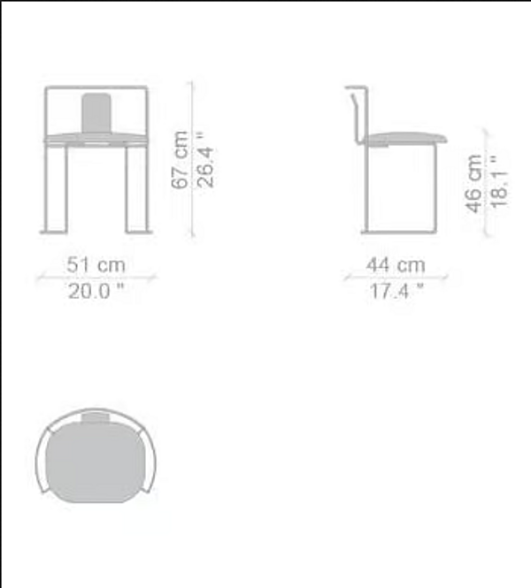 Stackable metal chair Gaja CASSINA factory CASSINA from Italy. Foto №3