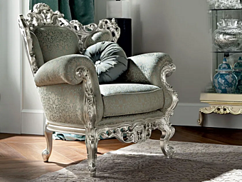 Upholstered fabric armchair with armrests Modenese Luxury Interiors 12410 factory MODENESE GASTONE from Italy