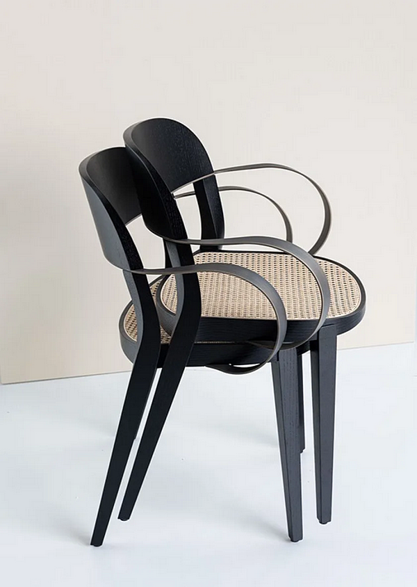 Stackable straw chair with armrests Potocco Minima 949 PC 949/PC factory POTOCCO from Italy. Foto №4