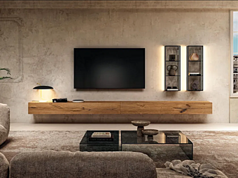 Wall mounted wooden storage unit LAGO 36E8 2667 2667 factory LAGO from Italy