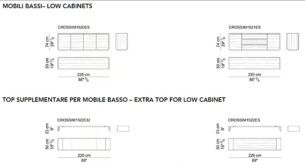 Low wooden office storage unit with drawers i 4 Mariani factory i 4 Mariani from Italy. Foto №7