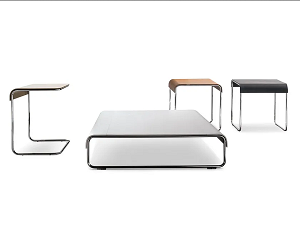 High Side Table in Tanned Leather and Steel by i 4 Mariani factory i 4 Mariani from Italy. Foto №2