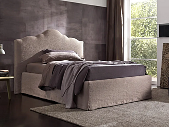 Full size upholstered storage bed Elettra Duomo Design factory Duomo Design from Italy