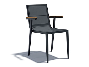 Stackable Aluminium Garden Chair with Armrests Atmosphera Domino DM.SB