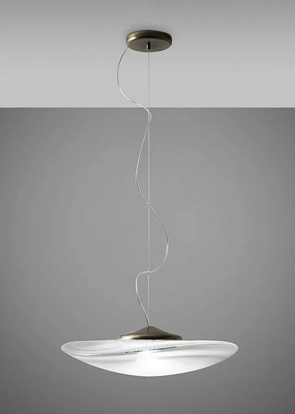 LED Blown Glass Pendant Lamp Fabbian Loop factory Fabbian from Italy. Foto №7