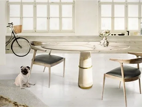 Round marble dining table Agra III BRABBU factory BRABBU from Italy. Foto №6