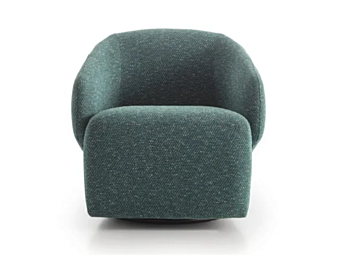 Swivel fabric easy chair with armrests AERRE ITALIA DIXI