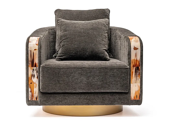 Swivel fabric armchair with armrests ARCAHORN Afrodite 7044B 7044B factory ARCAHORN from Italy. Foto №1