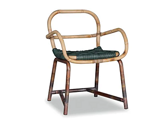 Chair with armrests upholstered in fabric BAXTER Manila factory BAXTER from Italy