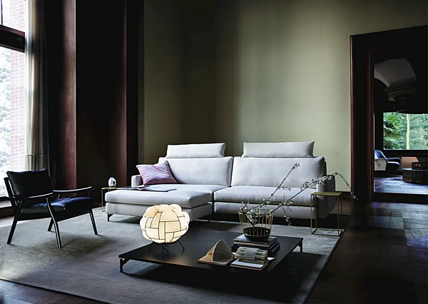 Sectional sofa fabric or leather VIBIEFFE 525 Nordic factory VIBIEFFE from Italy. Foto №3