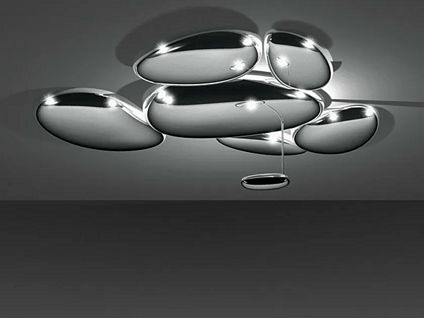 Aluminium ceiling lamp Skydro Artemide 1245W10A, 1245110A factory Artemide from Italy. Foto №1