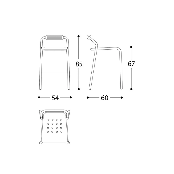 Stackable High Aluminium Garden Stool Noss VARASCHIN 24550/B, 24551/B, 24552/B, 24553/B factory VARASCHIN from Italy. Foto №16