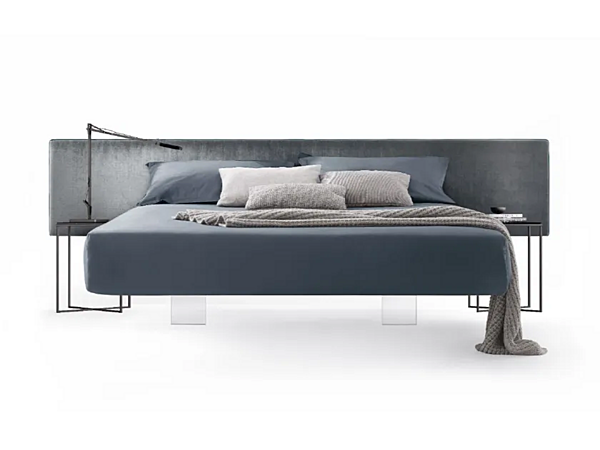 Upholstered fabric double bed with padded back Duomo Design Plane Long Plus factory Duomo Design from Italy. Foto №4