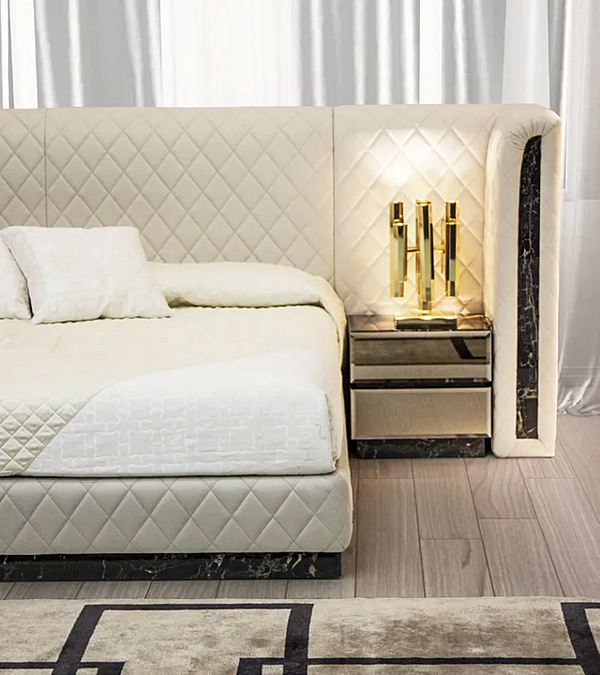 Mirrored glass bedside table with drawers FORMITALIA ROYAL factory FORMITALIA from Italy. Foto №2