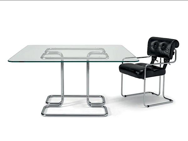 Square glass and steel table Tucroma i 4 Mariani factory i 4 Mariani from Italy. Foto №3
